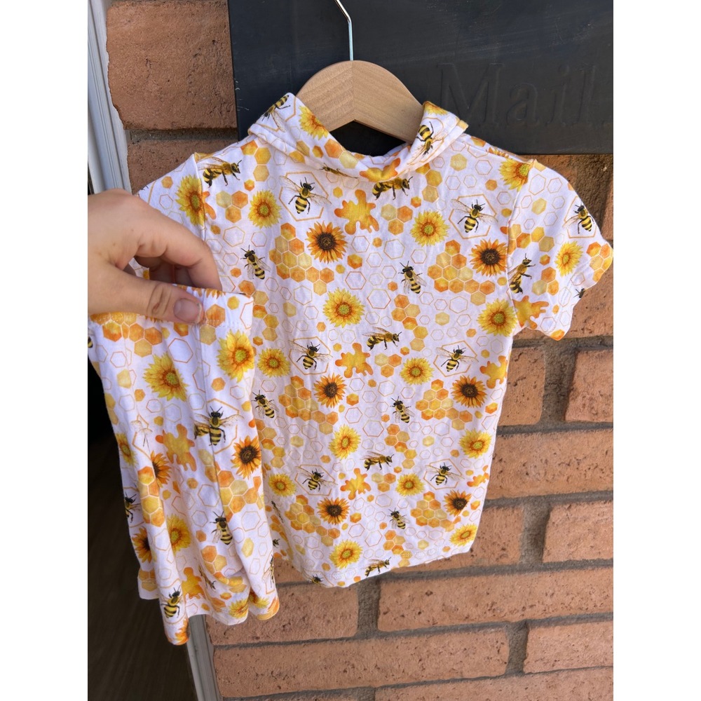 Meraki Hollow 3T Bamboo Viscose Bee Sunflower Lounge Shirt Shorts Set Toddler